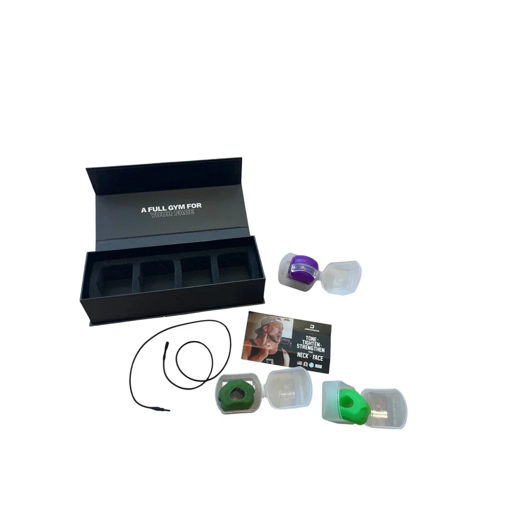 Jawzrsize Facial Exerciser Jawline Neck Strengthener Kit 3 Resistance Levels